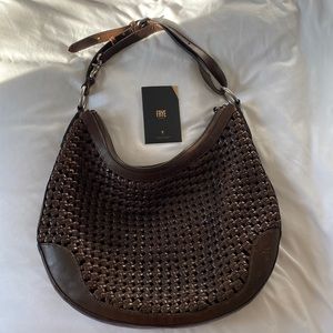 Frye Melissa Woven Leather Scooped Hobo